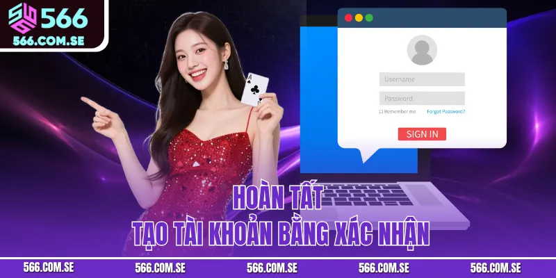 Hoàn tất tạo tài khoản bằng xác nhận